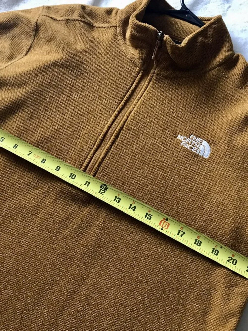 The North Face Sweater Brown Pullover 1/4‎ Zip Shirt Fleece Thin Mens Large